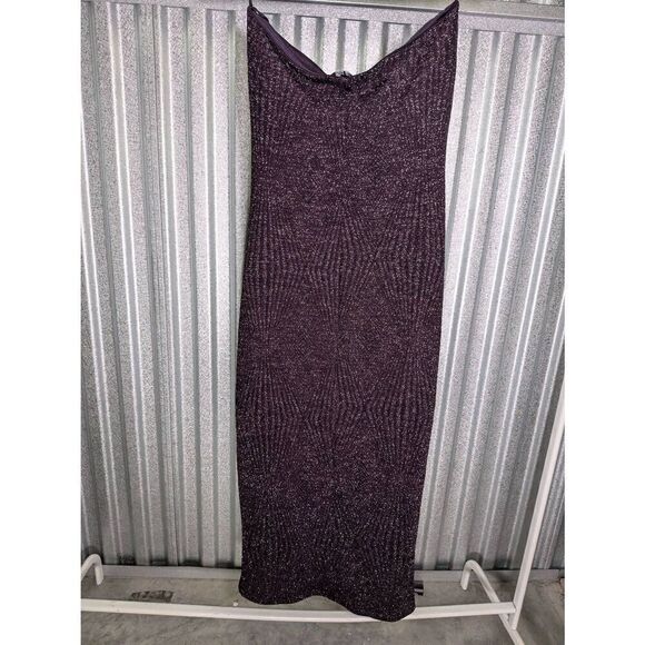 NWT Trixxi Clothing Company Long Sparkly Dress Purple Glitter One Shoulder Women - Picture 2 of 7